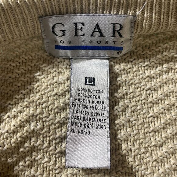 Vintage 90s Sweater Vest Mens L Beige 1997 Pro-Am Golf Cardigan - Picture 7 of 11